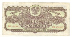 5 zloty zlotych 1944 Lengyelország VH.