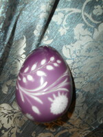 Egyedi  csiszolt kézműves üveg tojás 10 cm