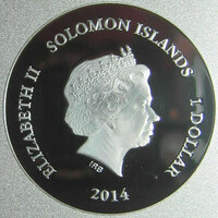 2014 Solomon islands $1 proof silver plated nude maja f. Goya book+coa