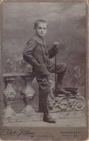 Hardback photo, boy portrait, József Letzer in Debrecen