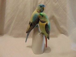 Hollóházi porcelán papagájpár