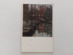 Old postcard 1915 postcard evening landscape