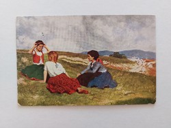 Régi képeslap 1915 levelezőlap lányok