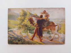 Old postcard postcard with romantic couple