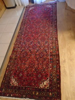 Beautiful hand-knotted old oriental woolen Persian runner rug
