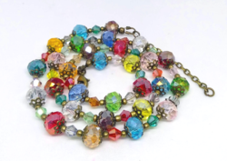 Romantic colorful Austrian crystal necklace
