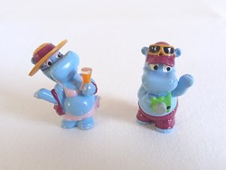 2 Kinder Ferrero hippo figures from the Happy Hippos holiday series