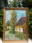 My little village, oil painting