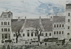 Mária Túry (1930-1992): Budapest, Batthyány tér 1982 - colored etching, marked, numbered
