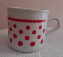 Zsolnay red polka dot mug