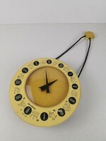 Retro amber Russian wall clock / clock / horoscope amber / old / mid century