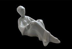 Rare Aquincum reading girl porcelain figure