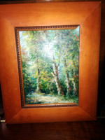 Murányi: forest fragment in an oil painting frame