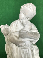 100 years old! Art object for Easter! Little girl with a lamb!
