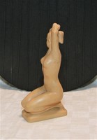 Sándor Oláh - seated nude terracotta sculpture