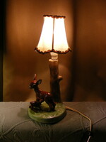 Őzmama és őzgida kerámia éjjeli asztali lámpa