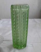 ﻿﻿Vintage vastagfalú zöld üveg váza