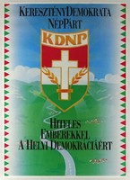 1M173 Kereszténydemokrata Néppárt KDNP nagyméretű retro plakát 1990