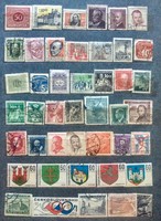 Csehszlovák pecsételt bélyeg válogatãs sok régivel