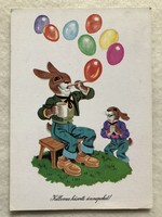 Old Easter picture postcard - drawing by Tibor Gönczi -5.