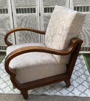 Art deco, large ￼ armchair, with special armrests, part of a set
