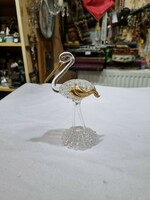 Iparmüvészeti üveg madár figura