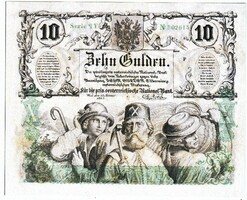 Ausztria 10 Osztrák-Magyar gulden1863 REPLIKA  UNC