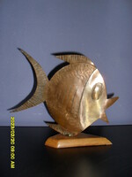 Retro tv ornament bronze fish statue
