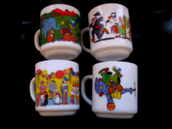 Collectible Arcopal France smarties and clown children's mugs