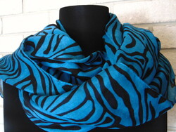 Blue zebra print scarf