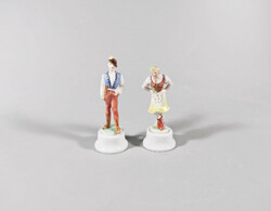 Herend, young couple in folk costume, folklore, hand-painted porcelain figurines, flawless! (J014)