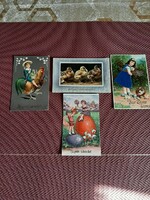 Easter, postcards, greetings, foreign, embossed, with stamp, mailable