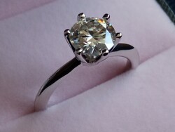 Moissanit gyémánt 925 ezüst gyűrű  2 ct