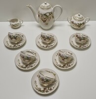 Zsolnay spring pattern mocha / coffee set for 6 people