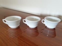 Antique 3 piece porcelain cup with thick walled old white mug