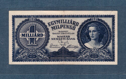 Egymilliárd Milpengő 1946 eredeti bankjegy laminálva!