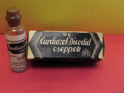 Gyógyszeres doboz sértetlen eredeti állapotban Cardiazol-Dicodid cseppek (Knoll AG)