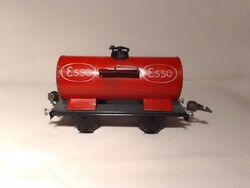 Tóth-féle piros ESSO tartálykocsi vasút modell teherkocsi nullás 0-ás modell játék vonat MÁV RITKA