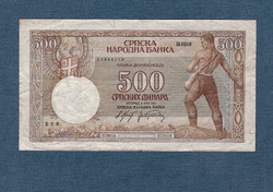 500 dínár 1942 500 Dinara