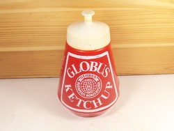 Retro Globus Ketchup műanyag flakon -1990-es évekből, Globus Budapesti Konzervgyár