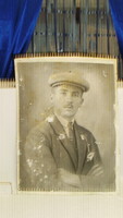 Antique male photo on hard cardboard - 47 x 34 cm - damaged