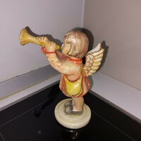 100 eves antik kerámia trombitáló angyal