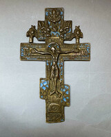 18. századi orthodox bronz kereszt.