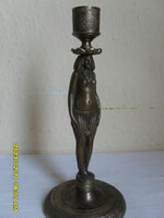 Antique bronze nude candle holder