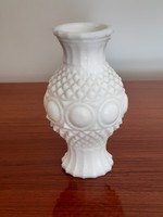 Old white chalcedony glass vase cast glass milk glass vase