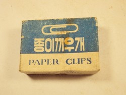 Retro DPRK Észak-Korea gémkapocs gém kapocs papír doboz - 1970-es évekből