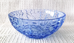 Old blue Czech cast glass bowl