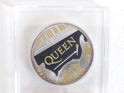 1 unciás részben aranyozott proof ezüst érme, Queen emlékérme, 2020