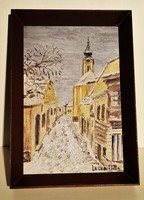 Losonci lilla: Szentendre, Greek street; oil - wood fiber