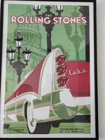 The Rolling Stones Live in Cuba 2016  A Legendás'Történelmi' Koncertsorozat egyik Plakátja keretben